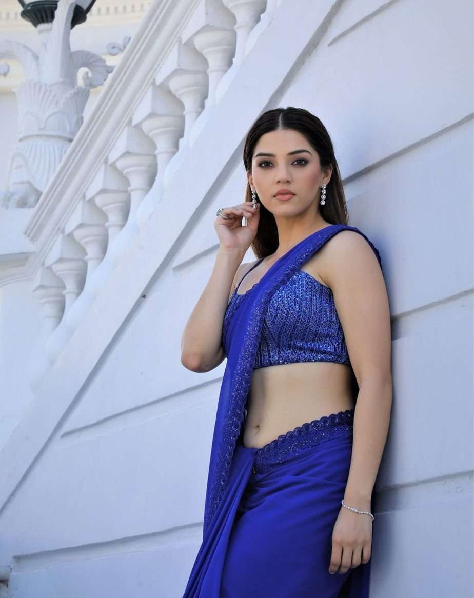Royal blue color Georgette with  Sequence Work Party wear look designer saree collection at best rate